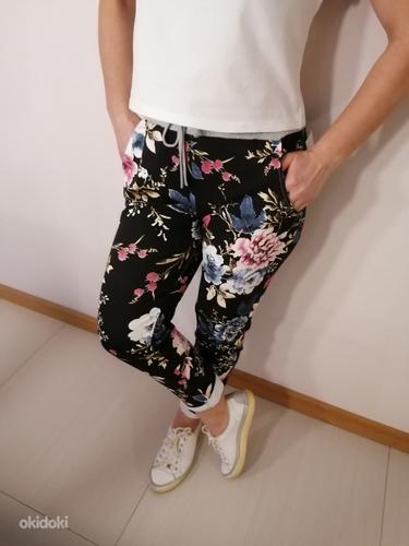 Повседневные брюки с цветочным принтом, 100% хлопок (фото #3)