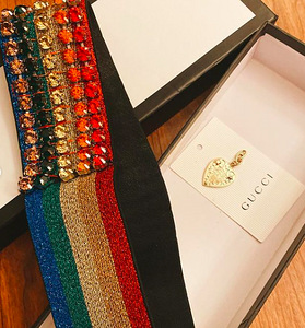 Повязка на голову , стильная , ультра Модная с камнями Gucci (3 фото из 4)