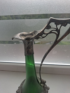 Ilus roheline klaasist ja tinast kann WMFB (3 foto / 5)