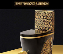Роскошный туалет, Дизайнерская модель черная с золотыми цв