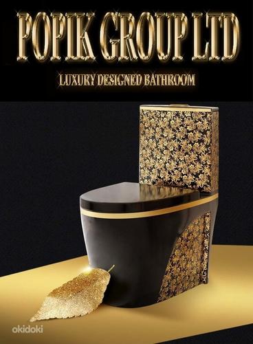 Роскошный туалет, Дизайнерская модель черная с золотыми цв (фото #1)