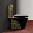 Роскошный туалет, Дизайнерская модель черная с золотыми цв (фото #3)