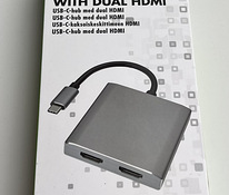 Biltema USB Type C hub with 2 HDMI ports