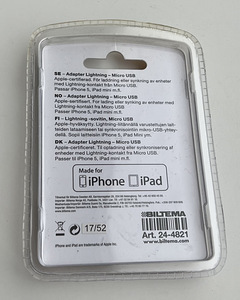 Biltema Adapter Lightning – Micro USB (2 foto / 2)
