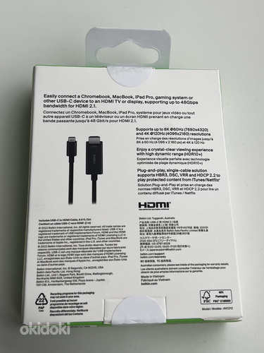 Belkin CONNECT Cable USB-C to HDMI Cable - 4K/8K , (2m) (foto #2)