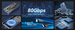 Acasis 80Gbps M.2 NVMe SSD Enclosure with Thunderbolt 5 (2 foto / 10)