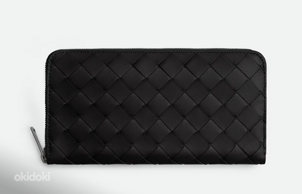 Bottega Veneta Intrecciato Zip Around Wallet , Black