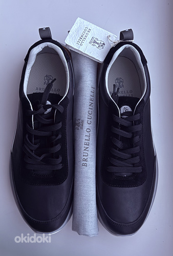 Brunello Cucinelli Calfskin Runners , Black