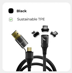 Volta Max 240W TPE All-IN-1 Universal Magnetic Cable , Black (1 foto / 6)