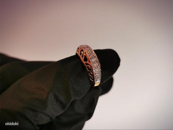 Золотое кольцо с бриллиантами 24к (999) (фото #2)