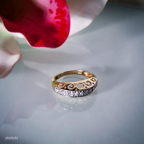 Золотое кольцо с бриллиантом и жемчугом (фото #6)