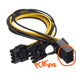 Разветвители для видеокарт PCIe / CPU 8pin на двойные 6 + 2 (2 фото из 2)