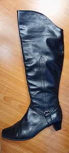 Mustad saapad, ehtne nahk, suurus 38 (2 foto / 3)