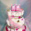 Розовый подгузник торт (фото #1)