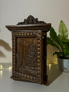 Wooden Carved Key Holder “Lighthouse and Ship” (2 foto / 7)