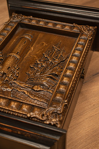 Wooden Carved Key Holder “Lighthouse and Ship” (4 foto / 7)