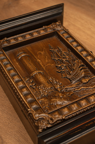 Wooden Carved Key Holder “Lighthouse and Ship”