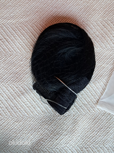 Наращивание волос из натуральных волос, цвет черный (фото #1)