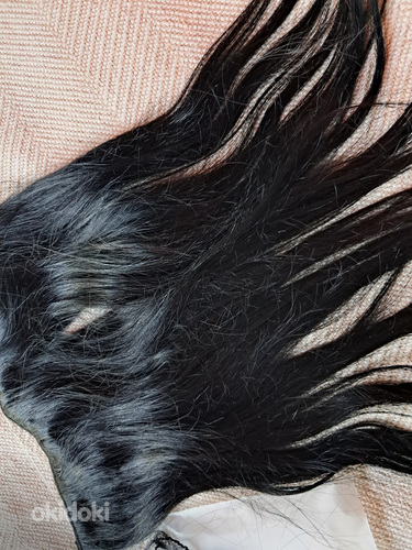 Наращивание волос из натуральных волос, цвет черный (фото #2)