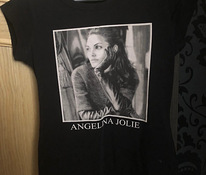 Чёрная футболка с изображением Анджелины Джоли