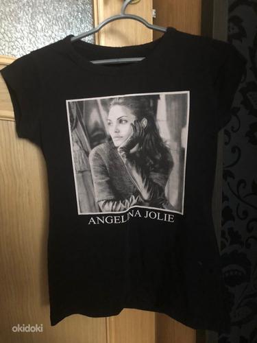 Чёрная футболка с изображением Анджелины Джоли (фото #1)