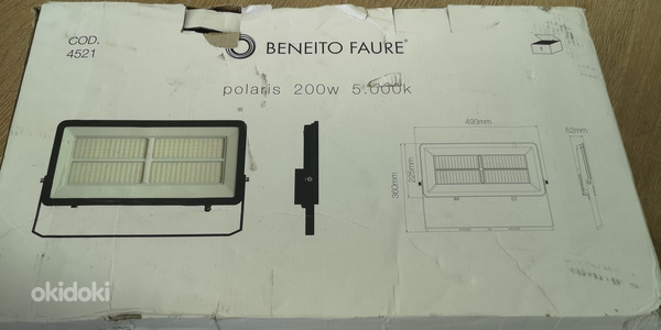LED valgusti BENEITO 4521, ilmastiku kindel lamp 200w 5000k (foto #2)