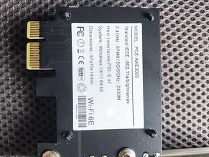 Wifi 6E+Bluetooth 5.3 (pci-e) adapter 5000mbps (2 foto / 4)