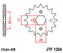 Звезда передняя JT JTF1264.15 (viper v250c) (mt250-10)(LF150