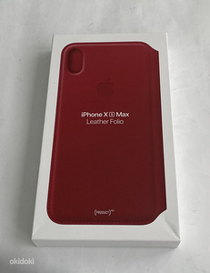 iPhone XS Max Leather Case Folio Red Красный