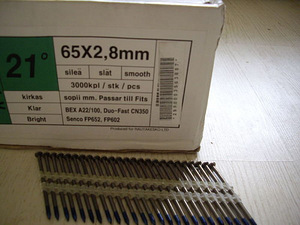 Müüa soodsad naelapüstoli naelad. 65x2,8mm siledad. (1 foto / 1)