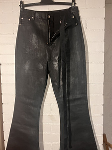 Rick Owens waxed flared jeans (3 foto / 5)