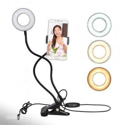 Selfie Ring Light with Cell Phone Holder for Live Stream (foto #1)