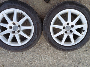 Шины и диски Audi originaal 225/55R17, 5x112, M/S, 7-8mm