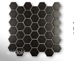 30x30 mosaic Black Medium Hexa (фото #1)