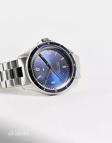 Tommy Hilfiger men's blue dial watch in silver (foto #1)