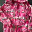 Розовая детская куртка в клетку 140 р. (фото #1)