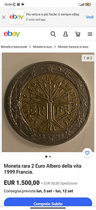 France rare 2€ coin 1999year