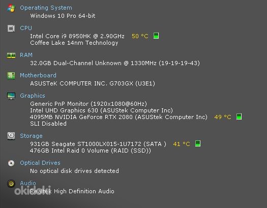 Müüa korralik Asus ROG G703GX mänguri sülearvuti. (foto #5)