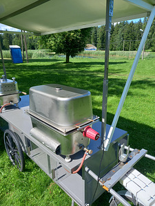 Toitlustuskäru koos koos gaasi grilli ja hot dogi grilliga (4 foto / 9)