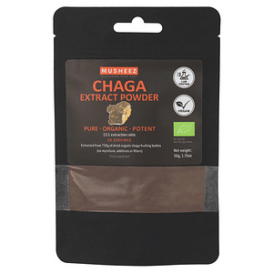 Seened MUSHEEZ ORGAANILISE CHAGA EKSTRAKTI PULBER 50 G (1 foto / 4)