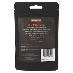 Seened MUSHEEZ ORGAANILISE CHAGA EKSTRAKTI PULBER 50 G (2 foto / 4)