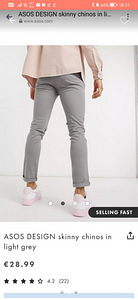 ASOS DESIGN skinny chinos in light grey (3 foto / 3)