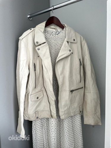 White zara leather jacket, unisex (foto #3)