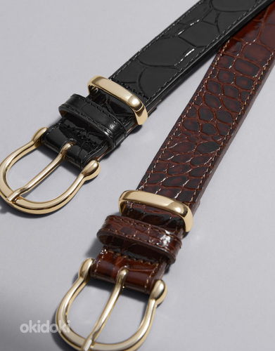&OtherStories croc leather belt, brown, XS (foto #1)