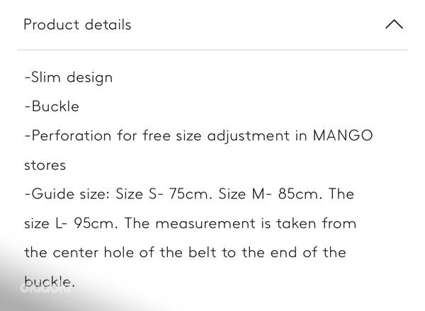 Mango metal buckle belt, size S (foto #7)