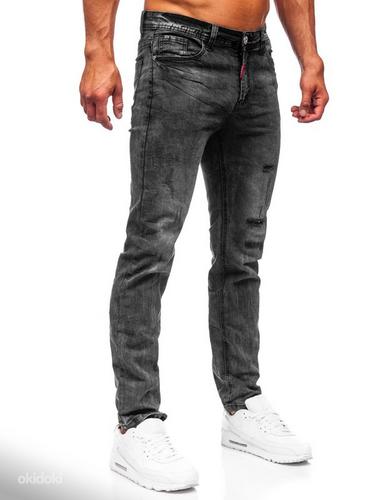 Черные джинсы с эффектом потертости 33L (фото #5)