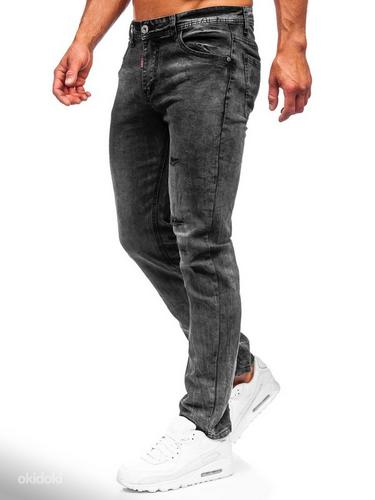 Черные джинсы с эффектом потертости 33L (фото #7)