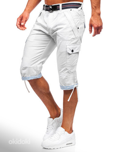 Белые летние брюки с поясом (фото #2)