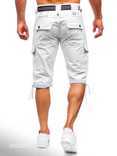 Белые летние брюки с поясом (фото #3)