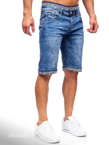 Мужские синие джинсовые шорты (фото #1)